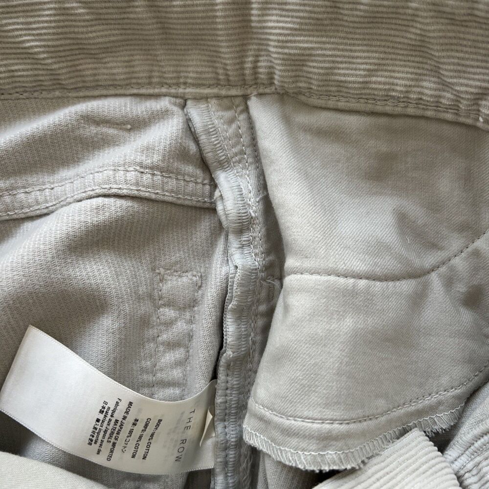 THE ROW Beige Corduroy Wide Leg Pants Size 25x30 High Waisted Excellent Altered - Picture 14 of 16
